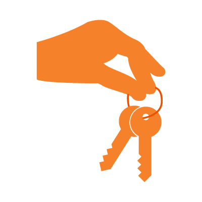 key drop off orange icon